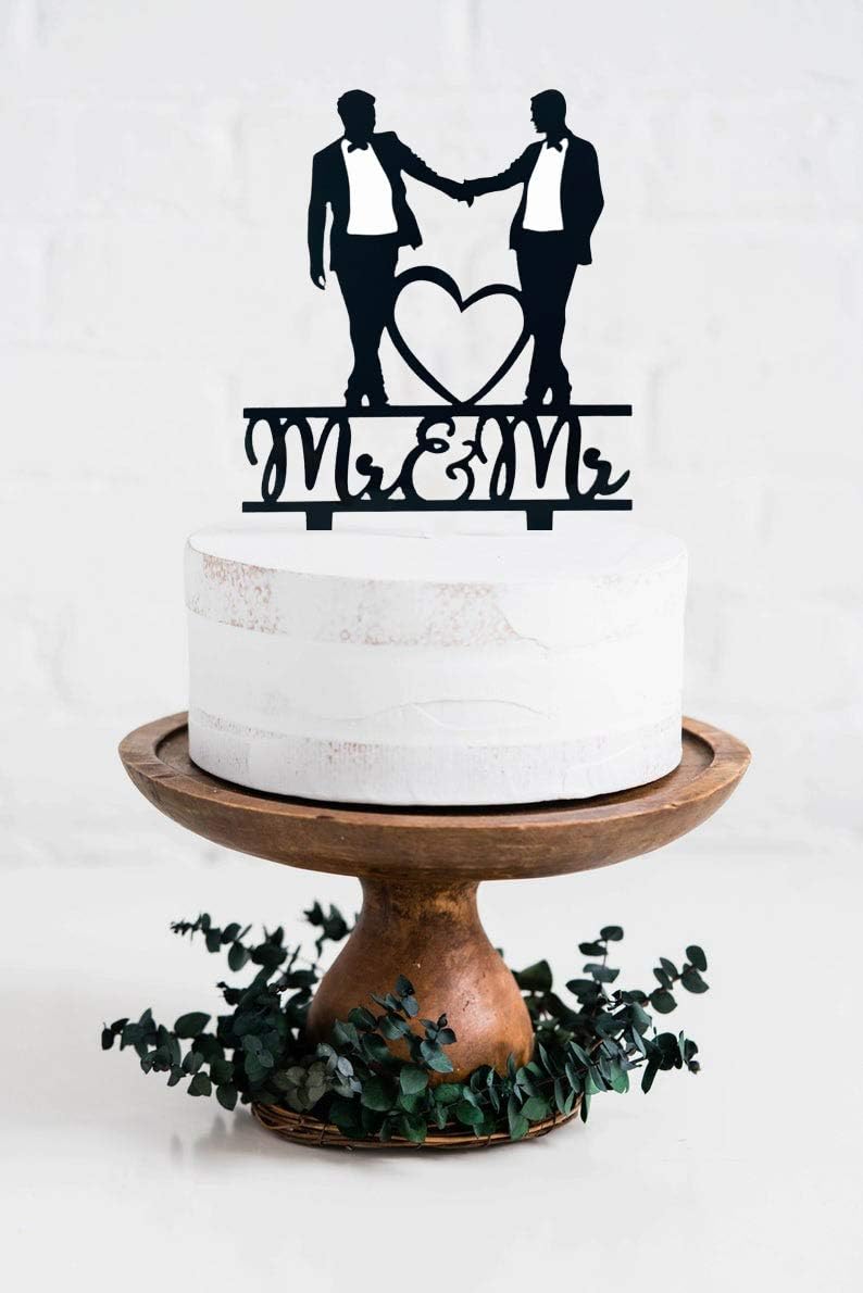 Mr & Mr Cake Topper, Black Acr - Men'S Grooming For Engagement 评论和价格