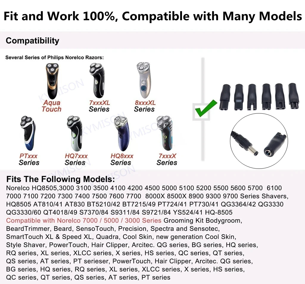 8PCS Replacement Power Cord 5V - Men'S Grooming Salon 评论和价格