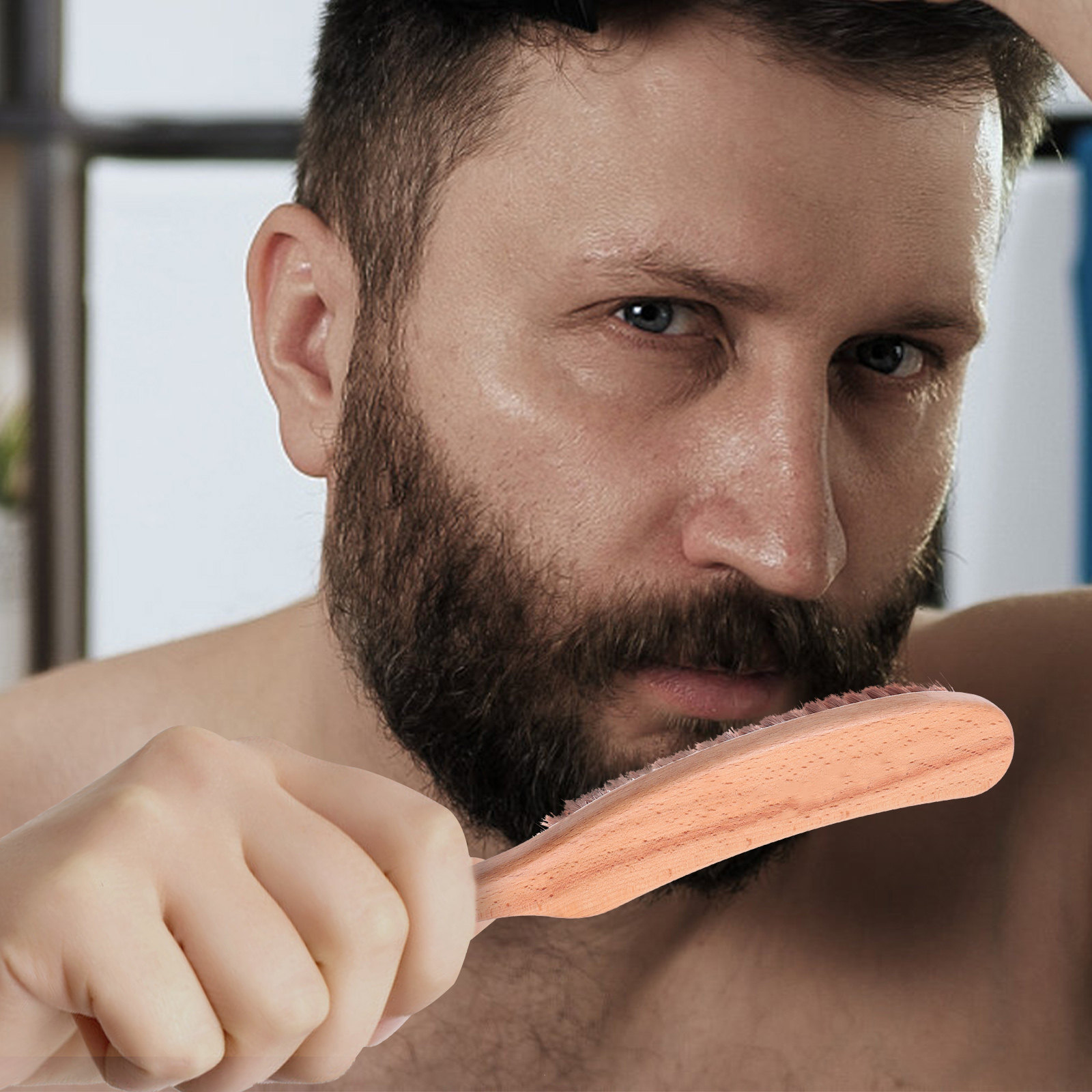 1Pcs Premium Nylon Beard Brush - Men'S Grooming Salon 评论和价格