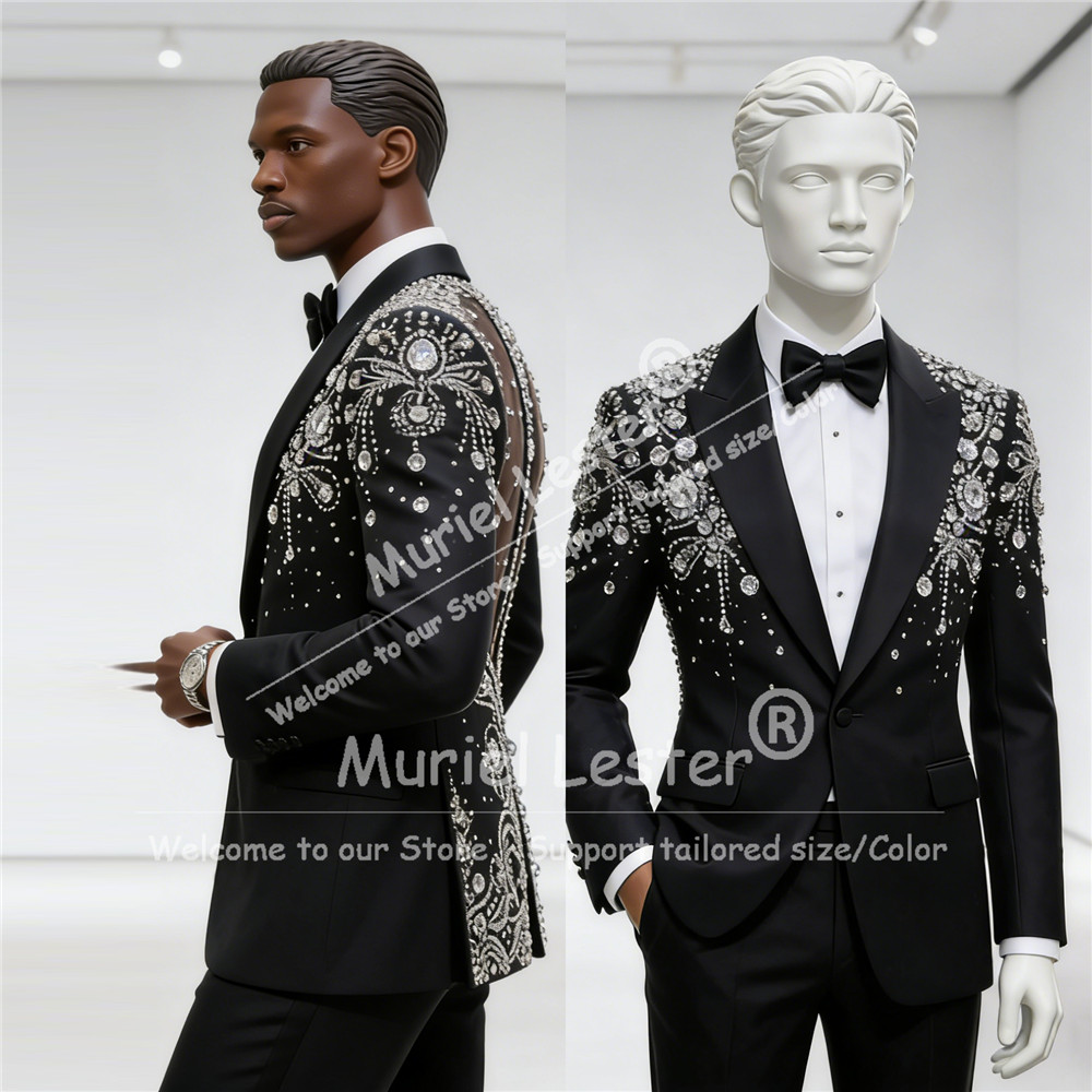 Luxury Rhinestones Beaded Suit - Mens Grooming Kit Luxury 评论和价格