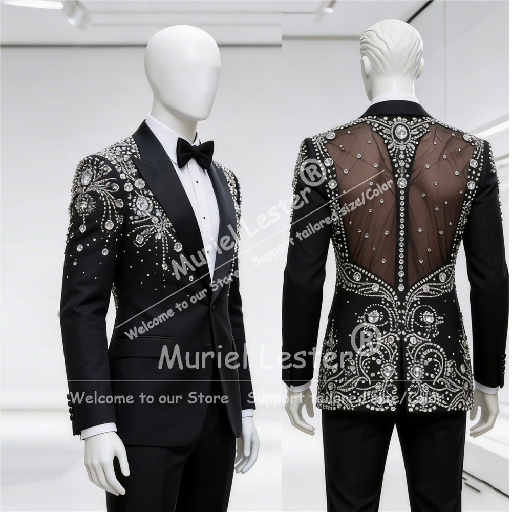 Luxury Rhinestones Beaded Suit - Mens Grooming Kit Luxury 评论和价格