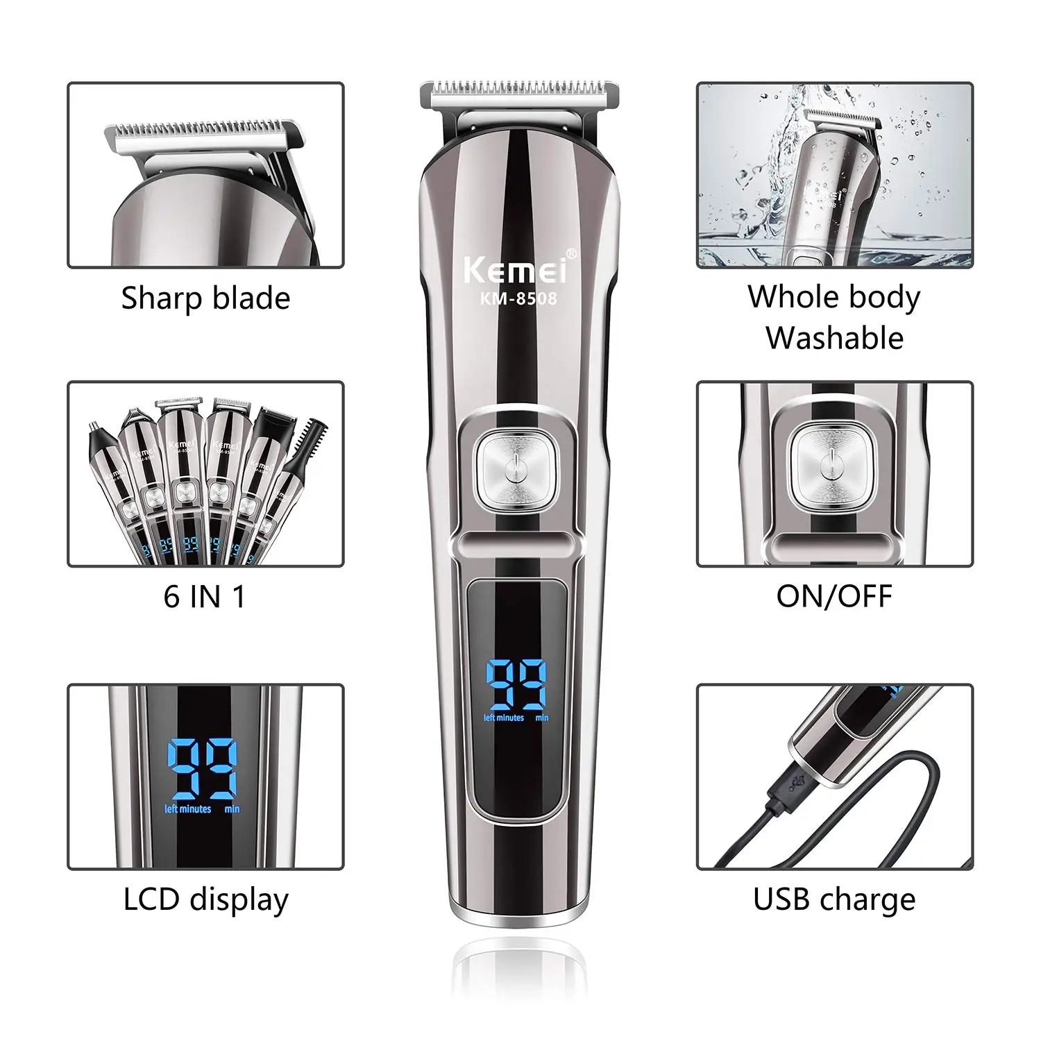 Kemei Professional Multifuncti - Mens Grooming Box 评论和价格