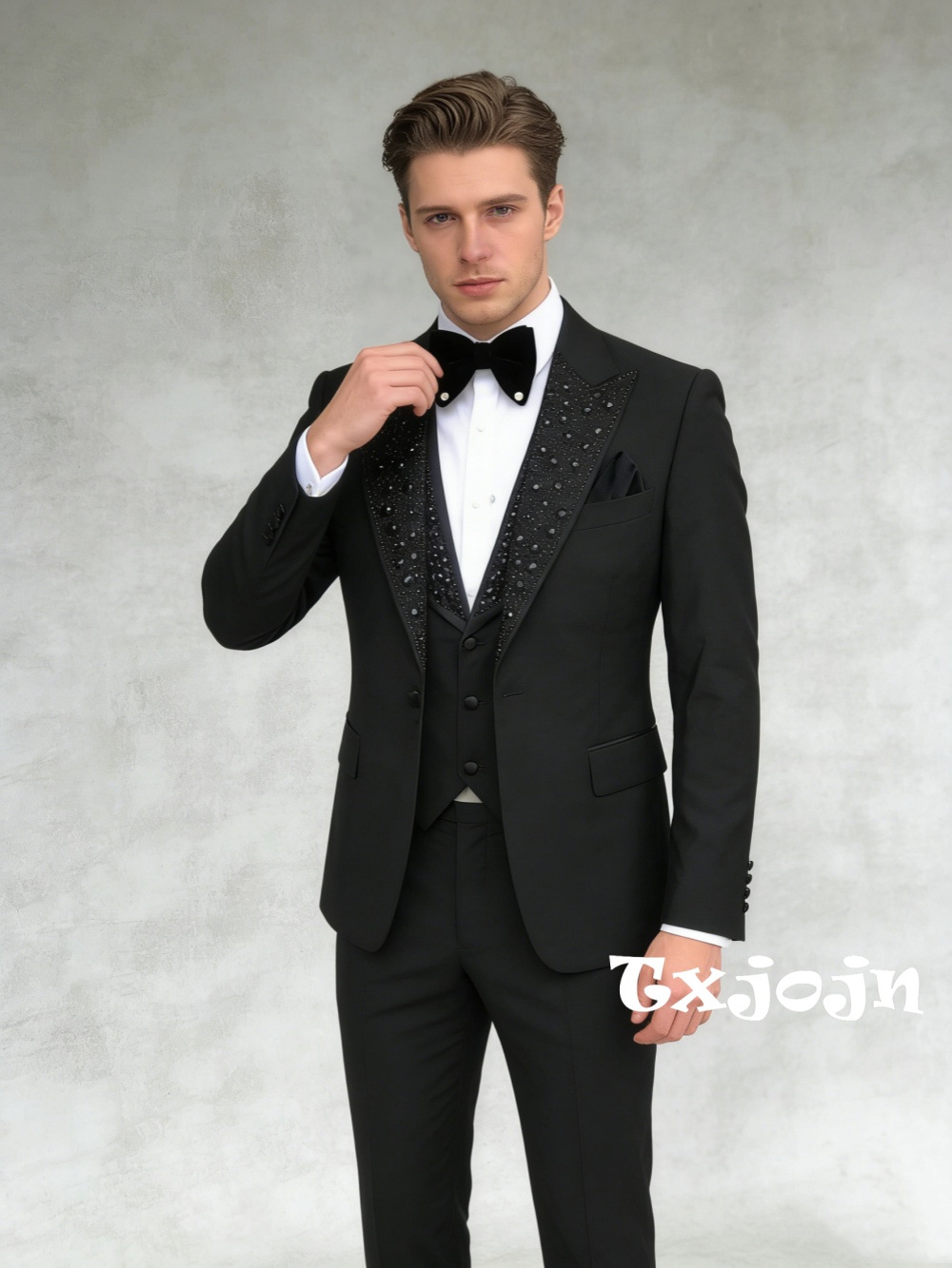 Men's Black Beaded Suit Set 3  - Mens Grooming Kit Luxury 评论和价格
