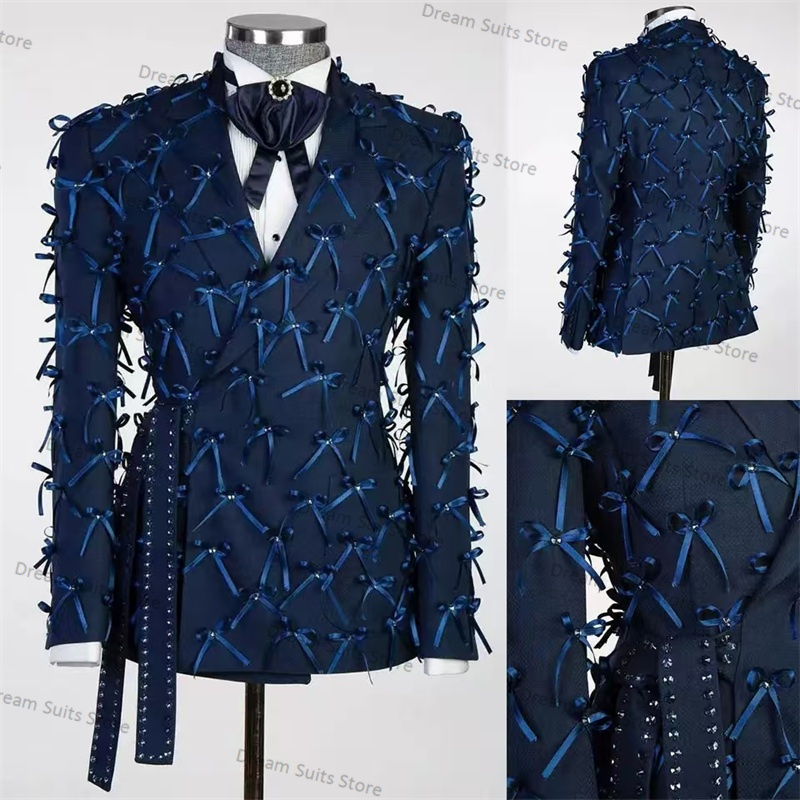 Luxury Blue Bow Men Suits for  - Mens Grooming Kit Luxury 评论和价格